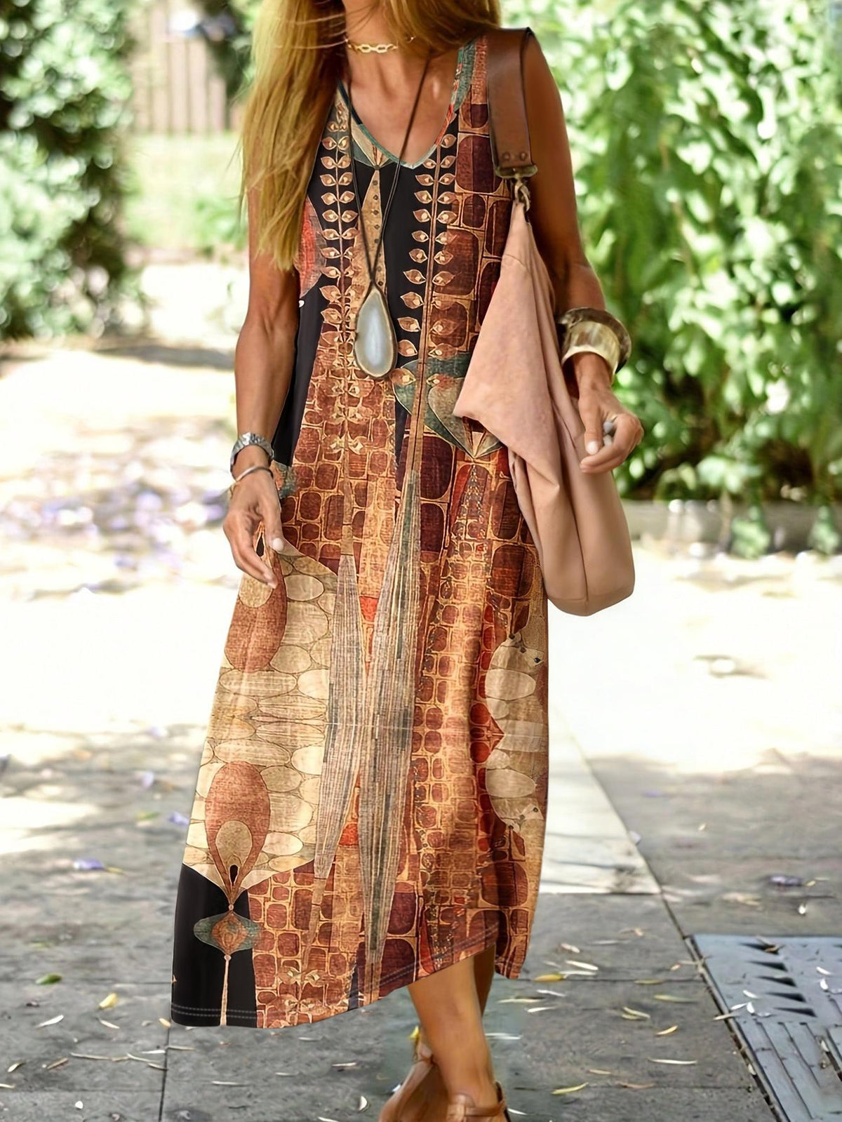 Bella | Sleeveless Boho Print Dress