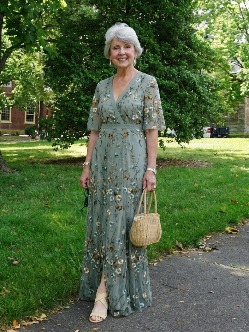 Hayes & Tate™ | Floral V Neck Short Sleeve Maxi Dress