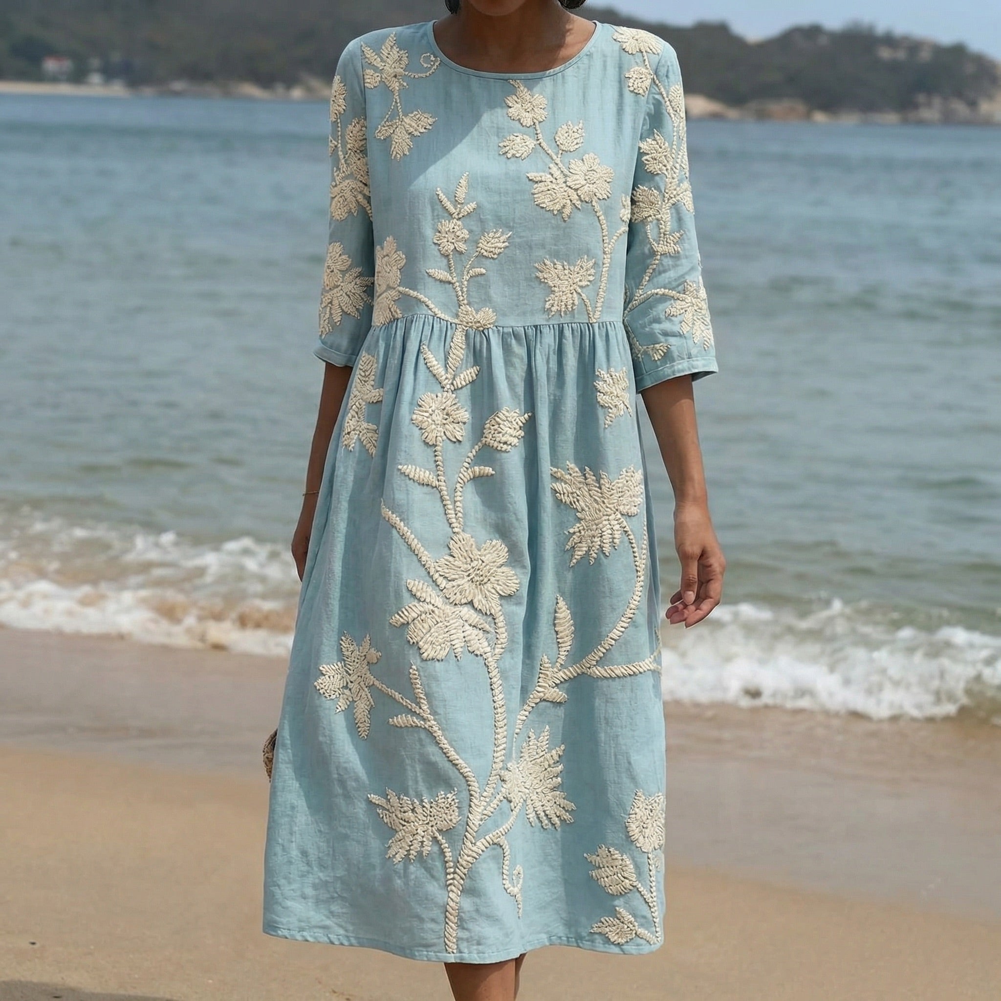 Savannah Embroidered Midi Dress