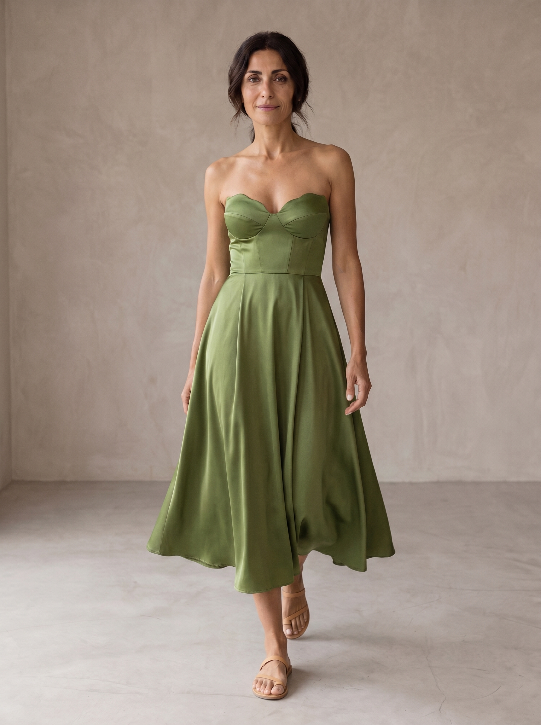 Zara | Elegant Strapless Midi Dress