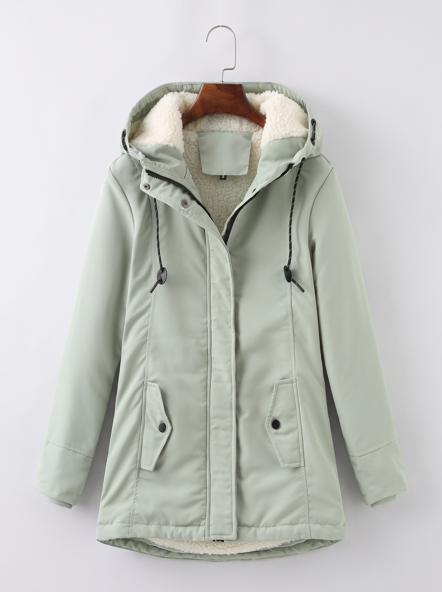 Marjorie Cozy Hooded Weatherproof Coat - Light Green