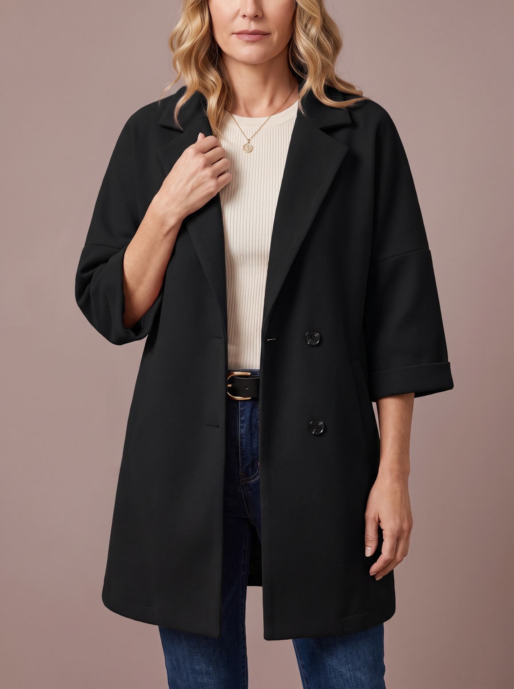 Adeline Elegant Coat - Black