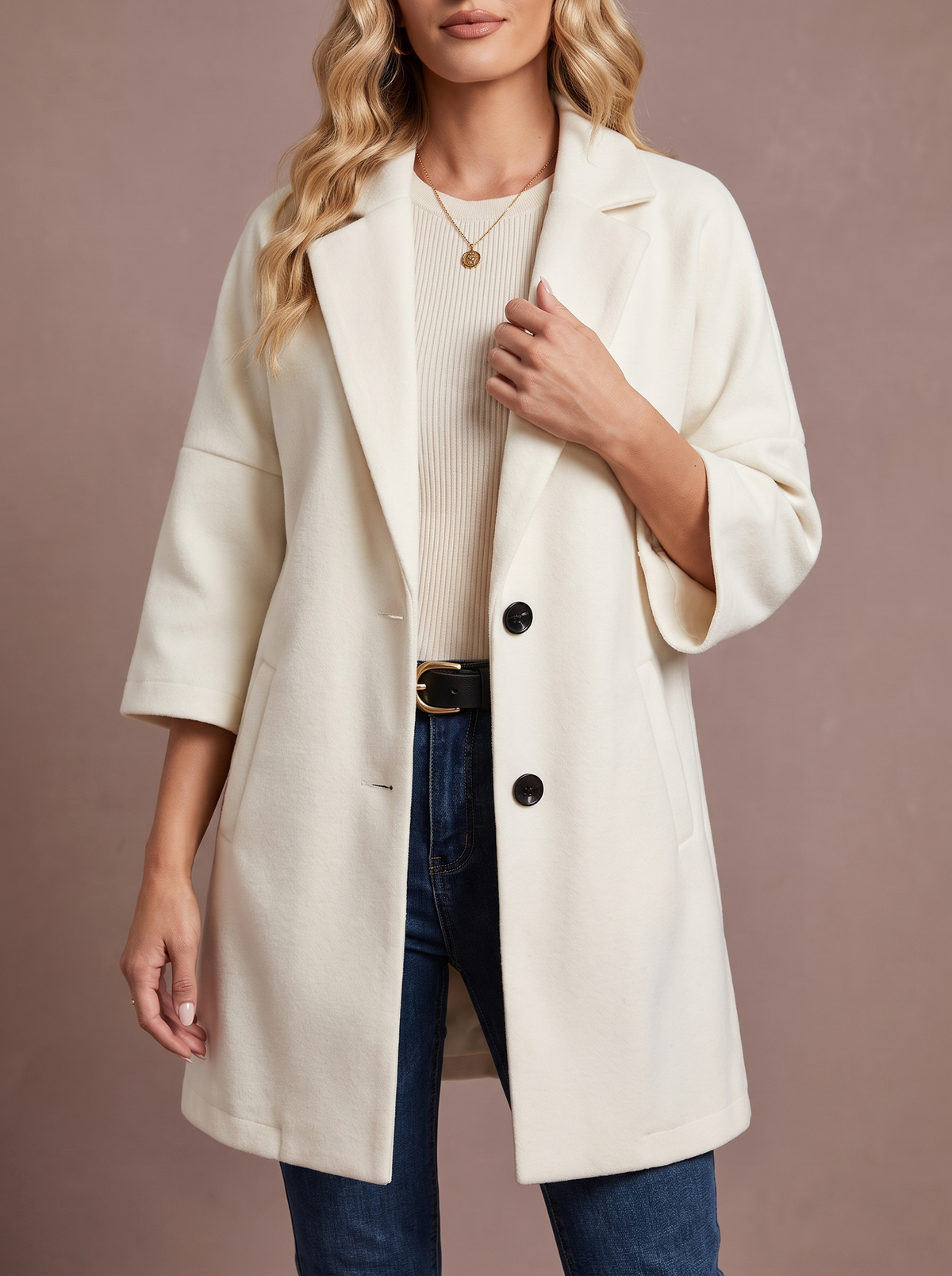 Adeline Elegant Coat - White