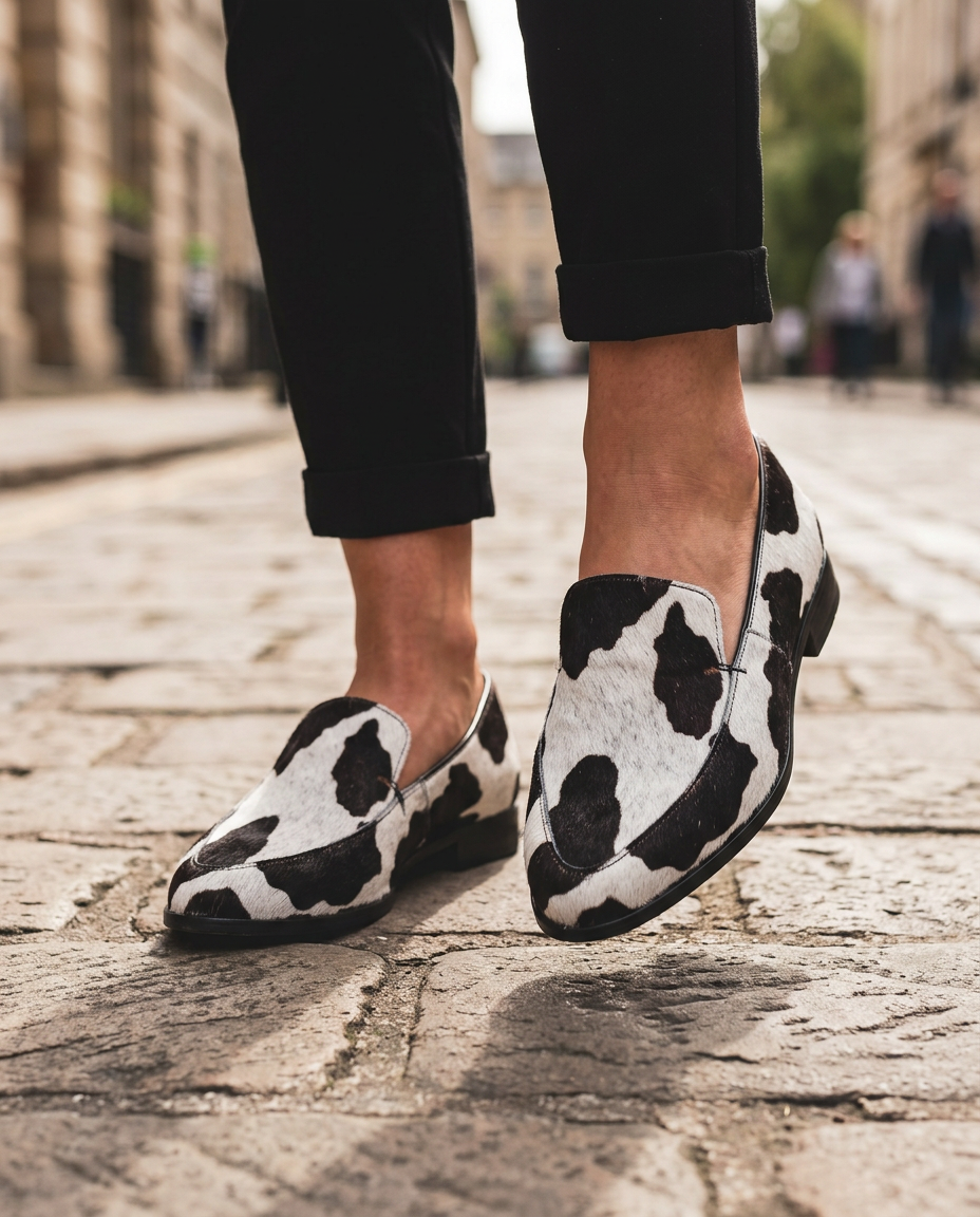 Bruna Loafers — Cow Print