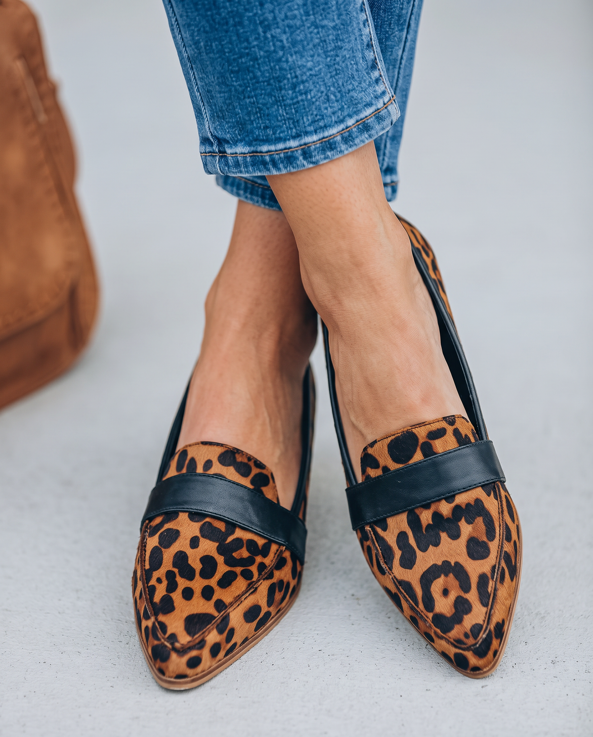 Pointed Loafer with Vamp Strap