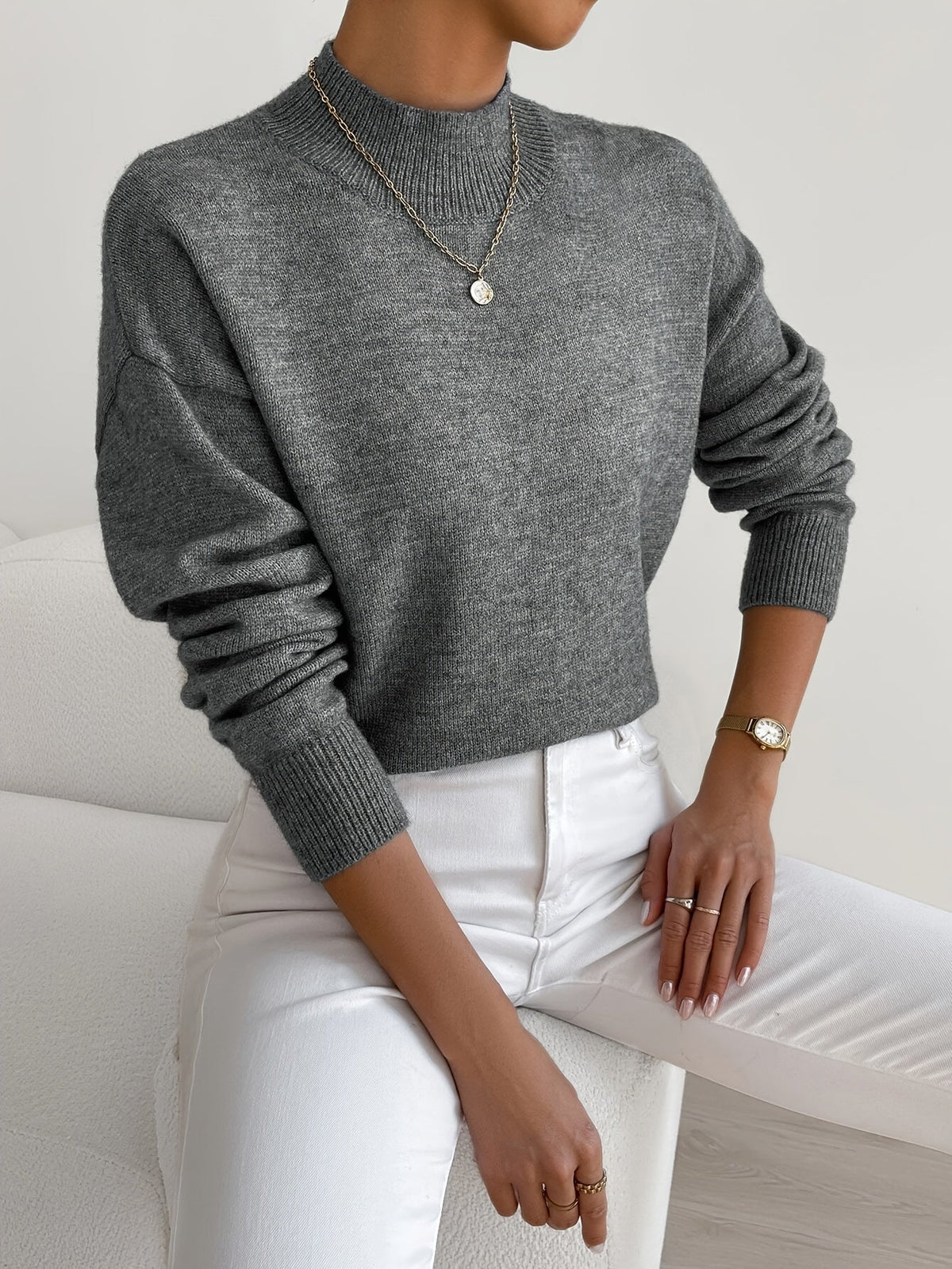 P|H - Soft Mock Neck Knit Sweater Eleanor