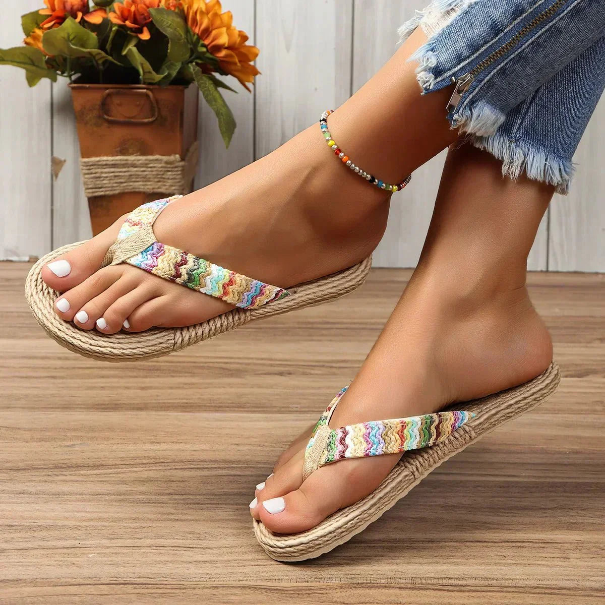 Nerissa | Woven Flip Flops