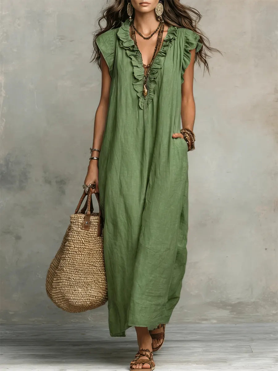 Evelyn | Bohemian Ruffle Maxi Dress