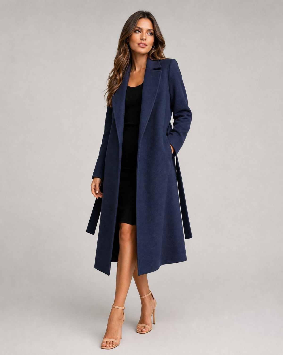 Josie | Long Belted Coat with Lapels