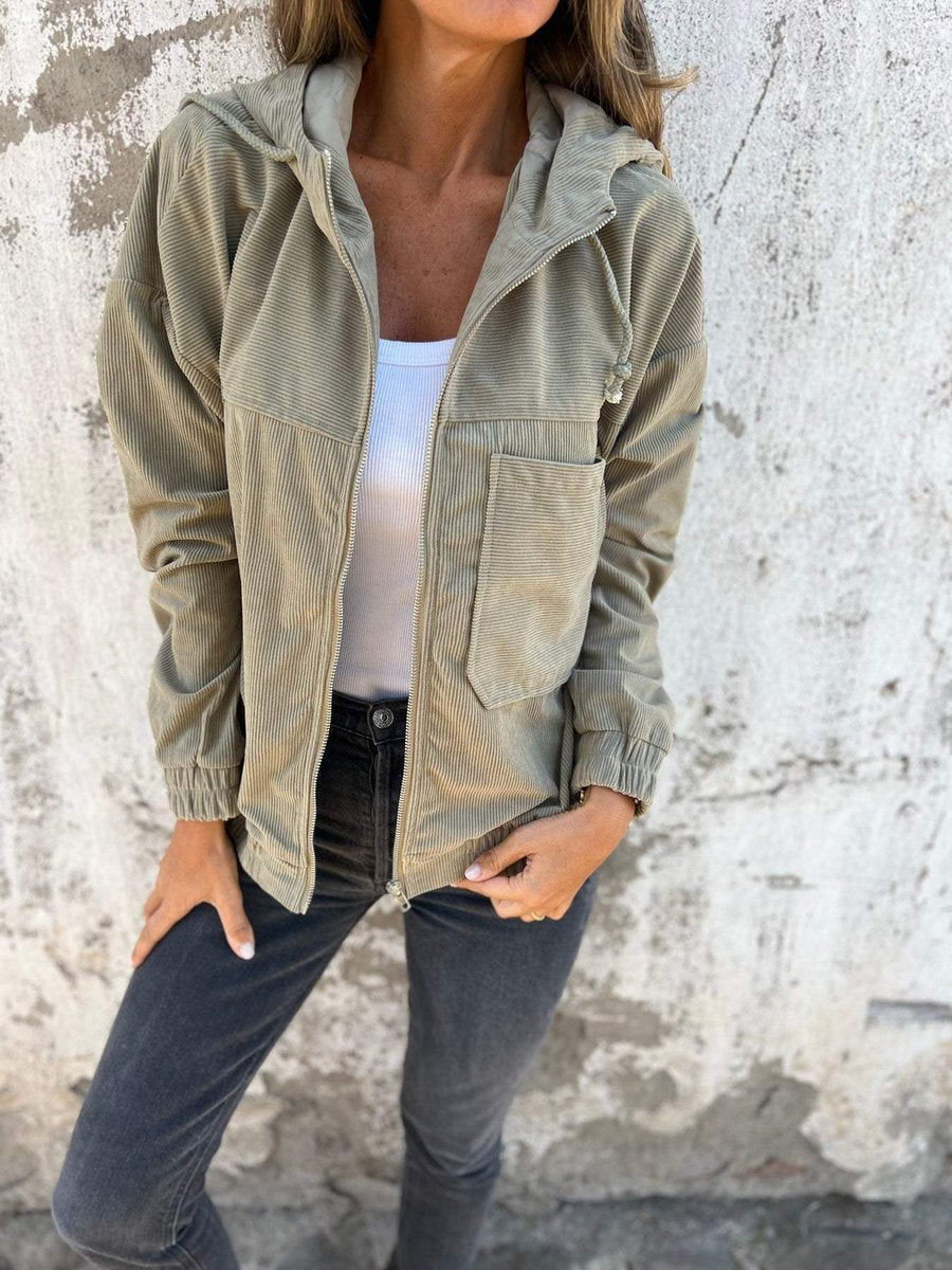 Lauren | Ribbed Zip-Up Hoodie