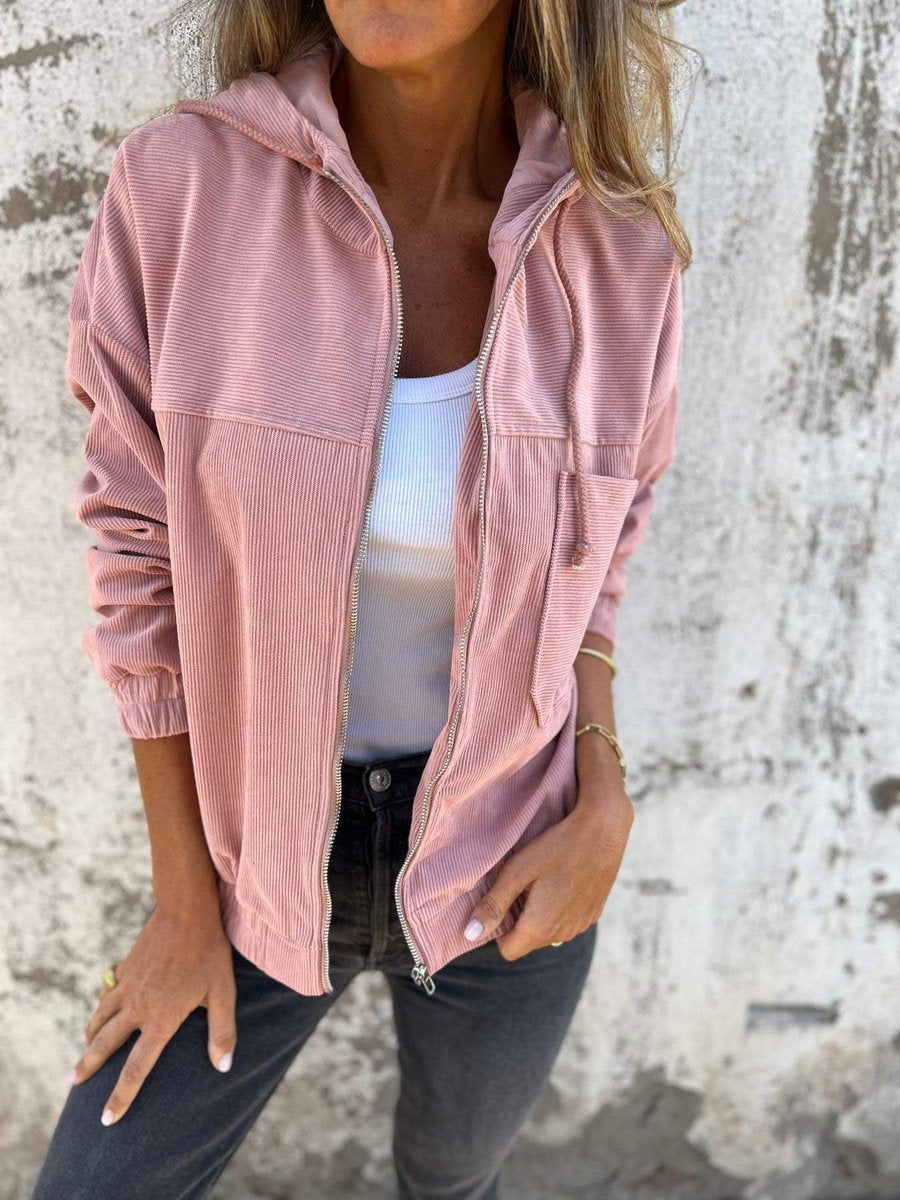 Lauren | Ribbed Zip-Up Hoodie