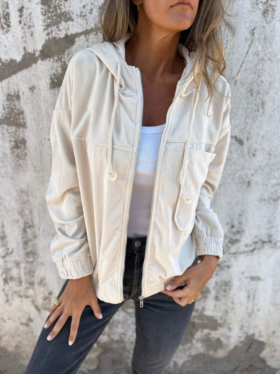 Lauren | Ribbed Zip-Up Hoodie