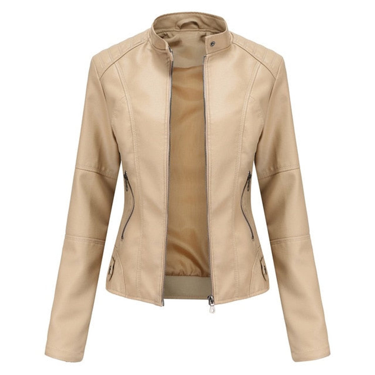 Helen | Refined Moto Jacket with Stand Collar