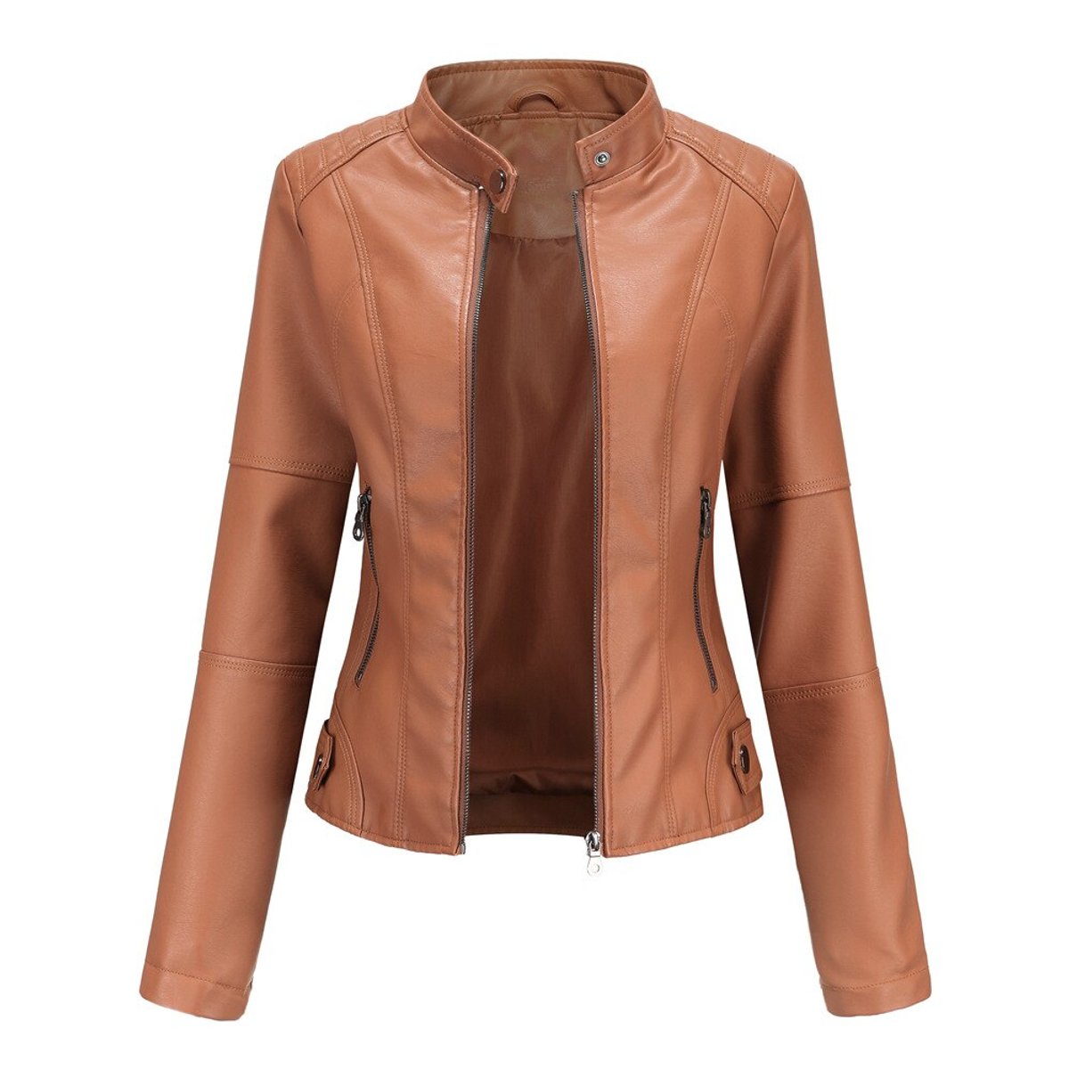 Helen | Refined Moto Jacket with Stand Collar