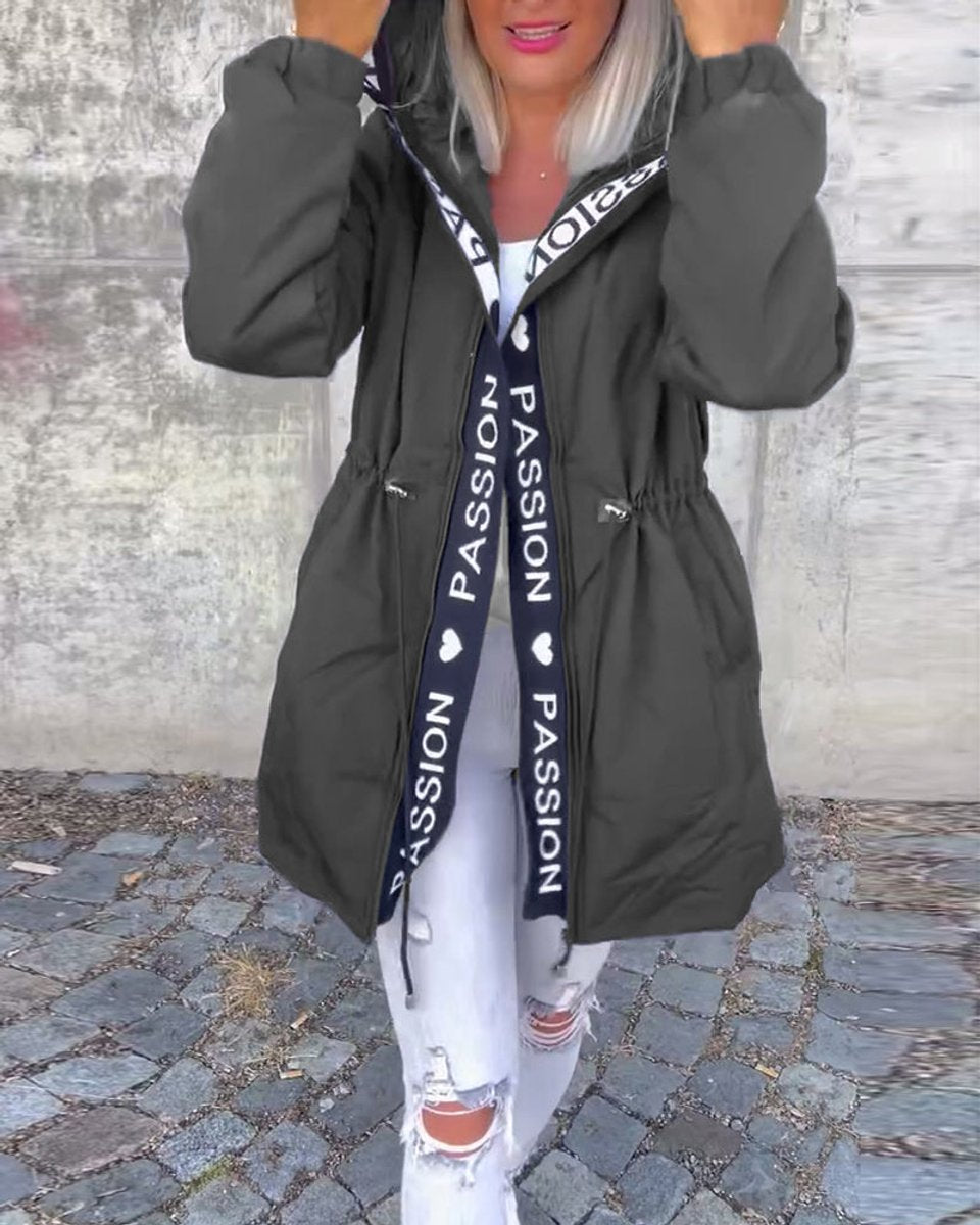 Cassidy | Midi Parka with Hood and Drawstring
