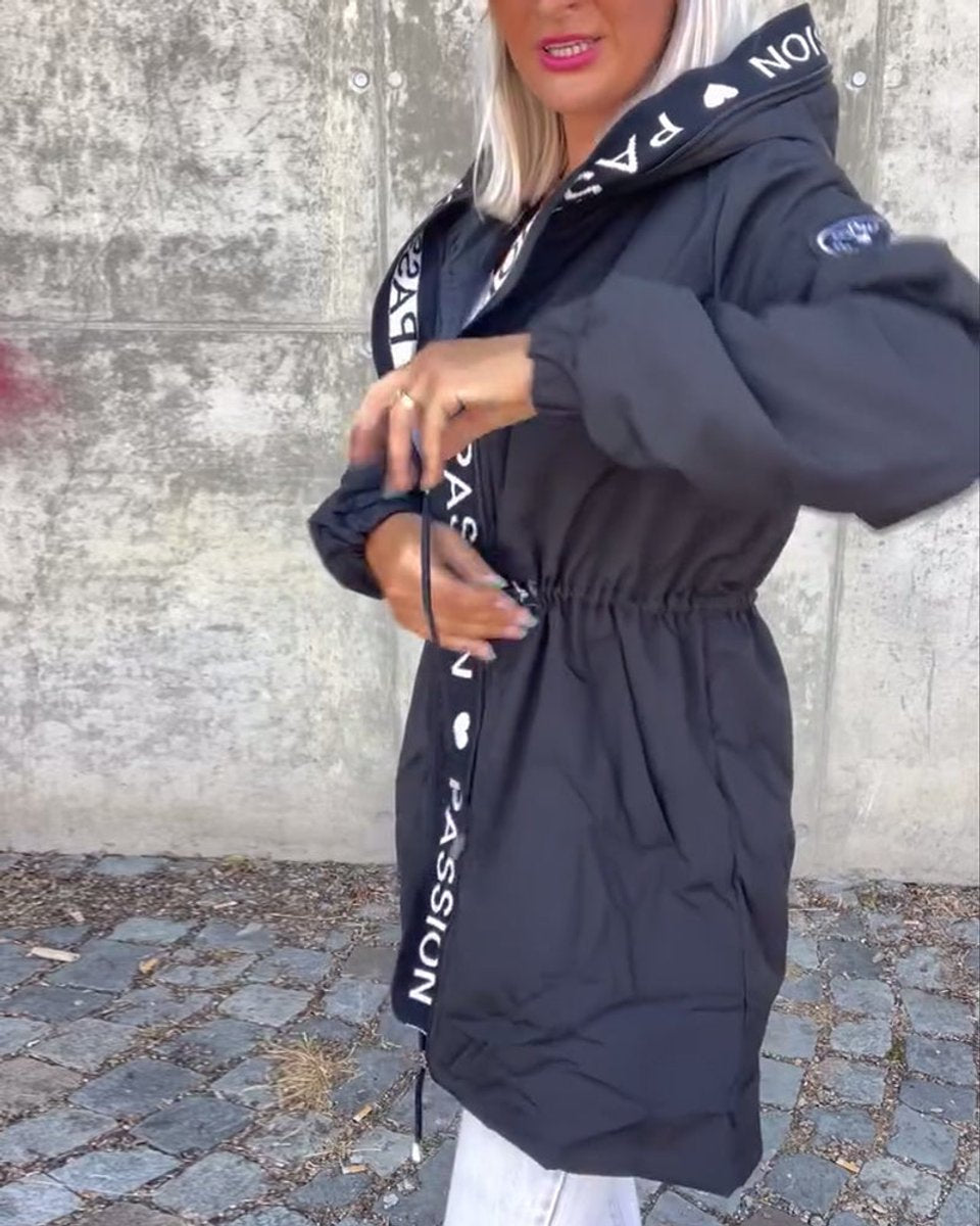 Cassidy | Midi Parka with Hood and Drawstring
