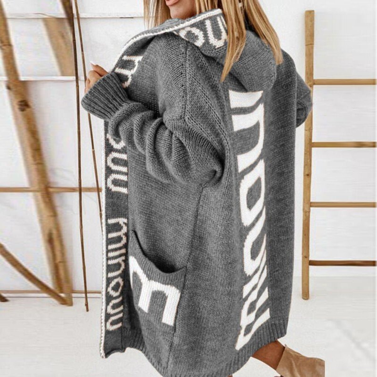 Rosie | Open Knit Hooded Cardigan