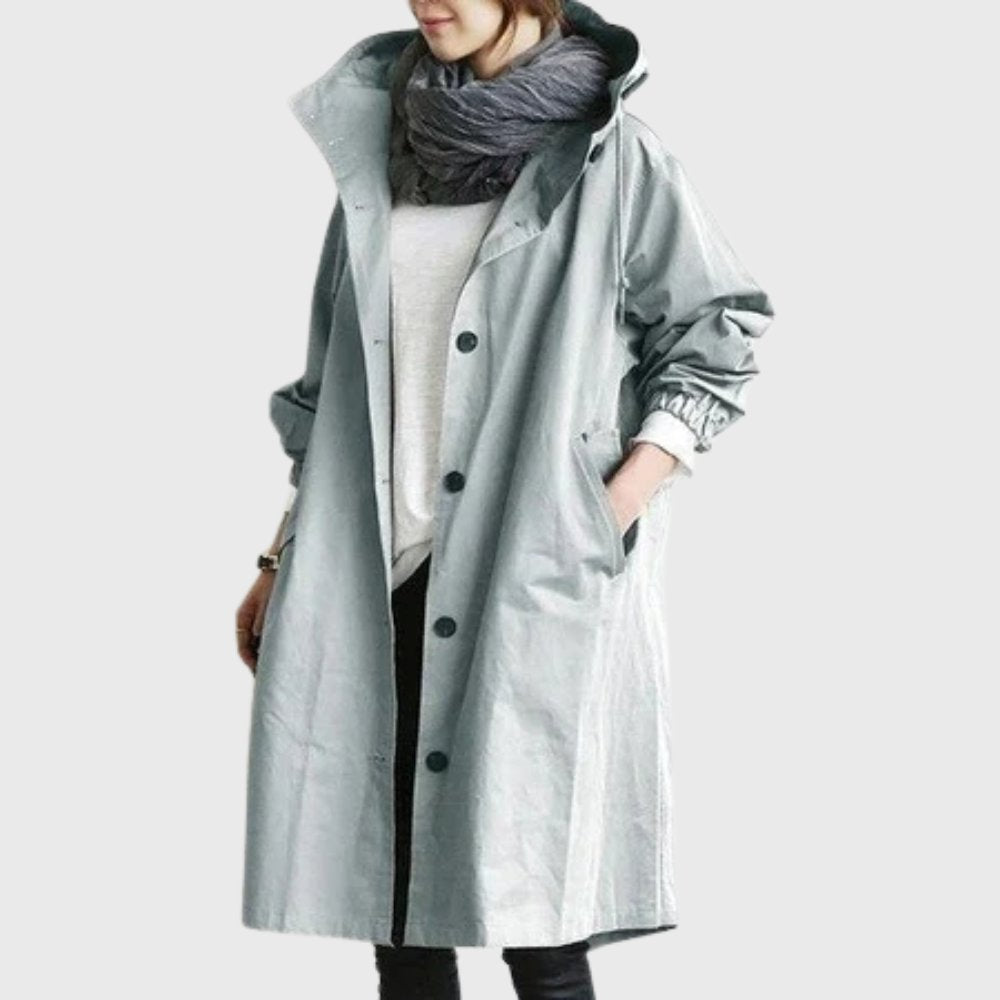 Ruby | Long Relaxed Fit Hooded Trench Coat