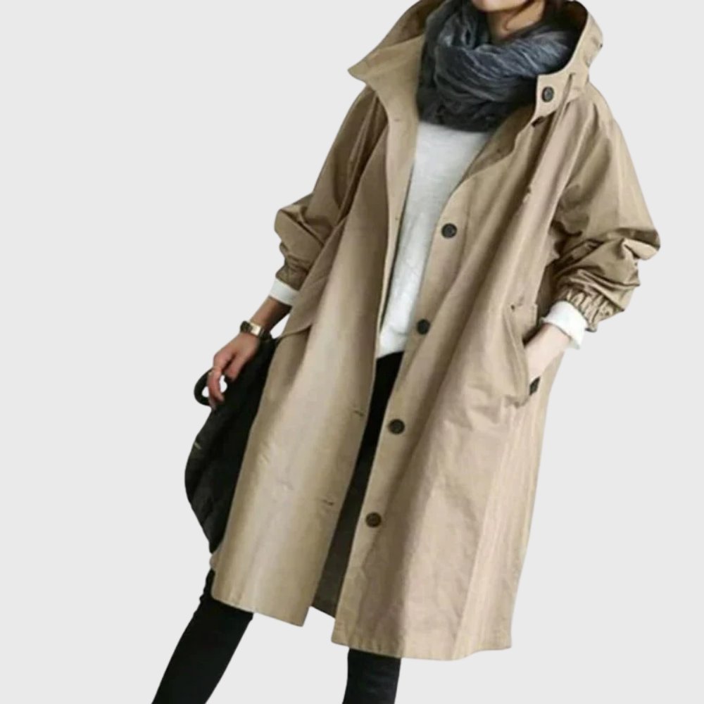Ruby | Long Relaxed Fit Hooded Trench Coat
