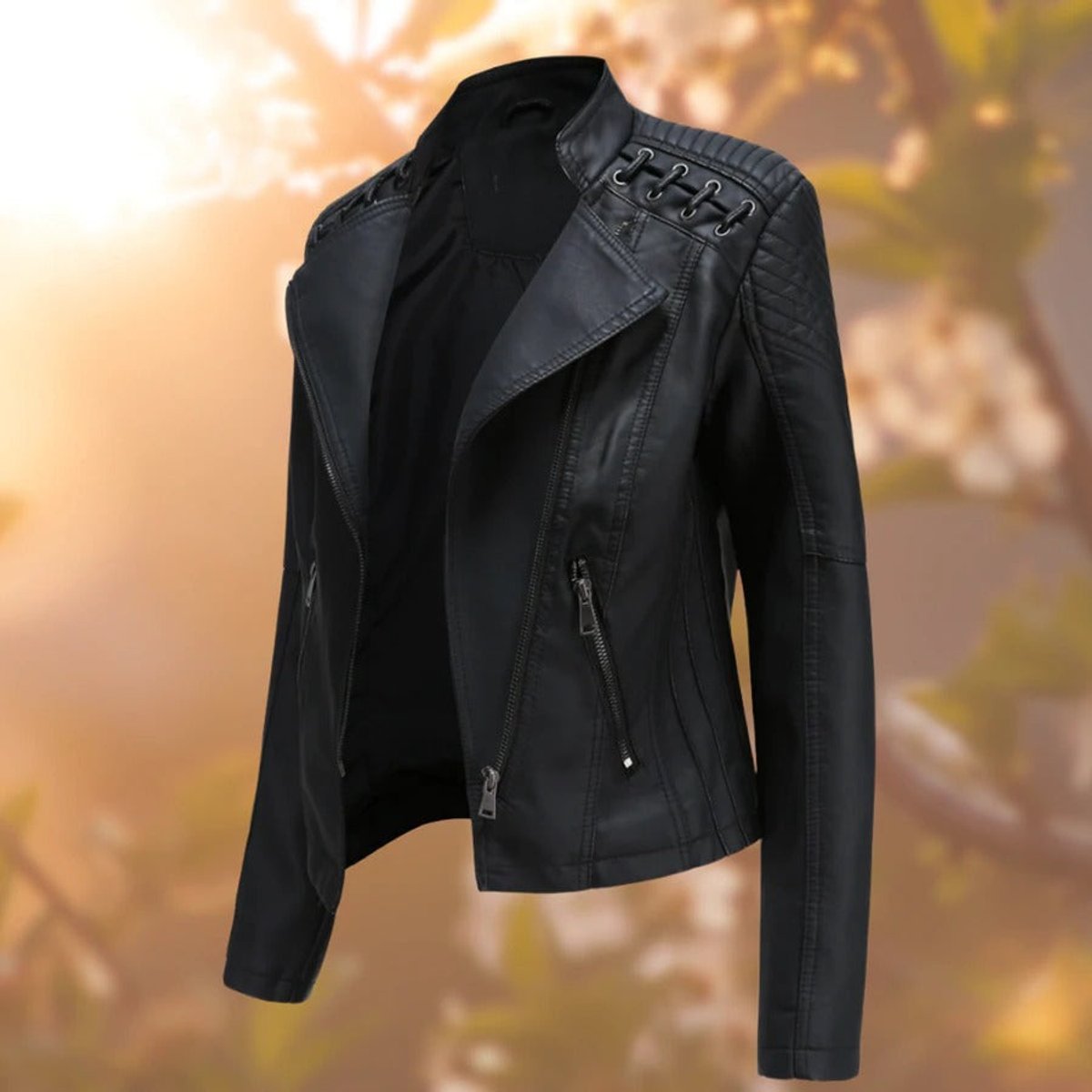 Violet | Zipped Moto Style Jacket