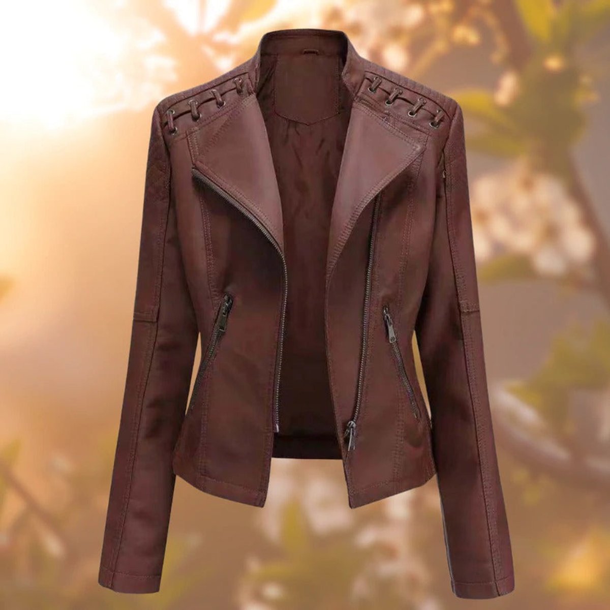 Violet | Zipped Moto Style Jacket