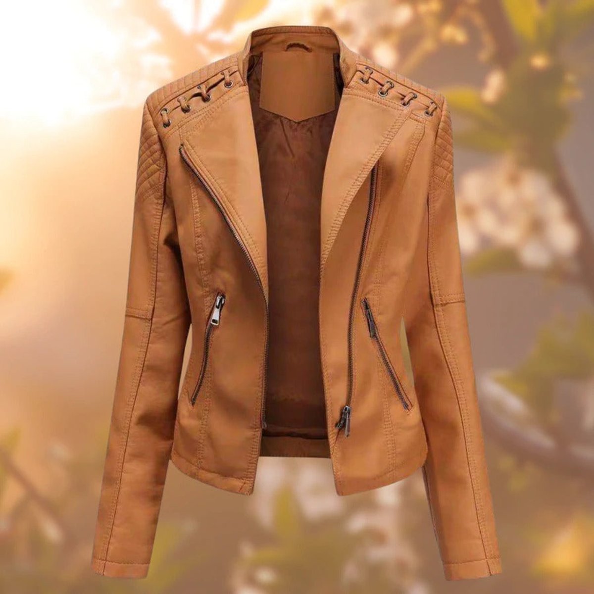 Violet | Zipped Moto Style Jacket
