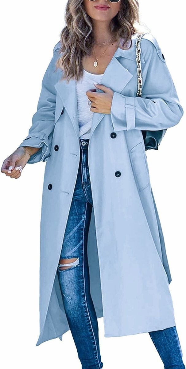 Julia | Long Crossed and Belted Trench Coat