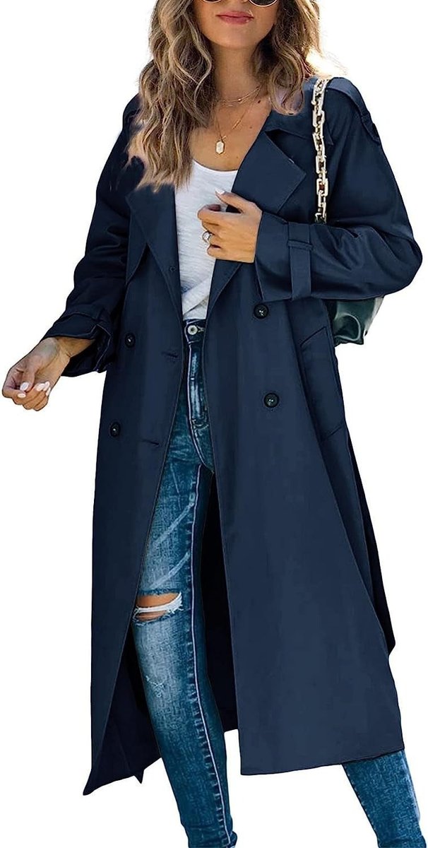 Julia | Long Crossed and Belted Trench Coat