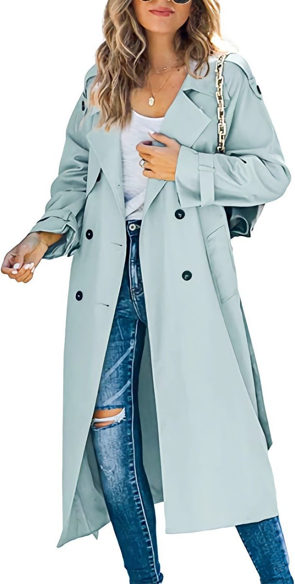 Julia | Long Crossed and Belted Trench Coat