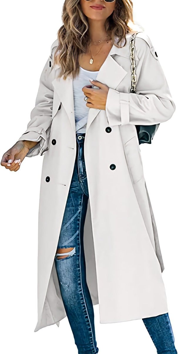 Julia | Long Crossed and Belted Trench Coat