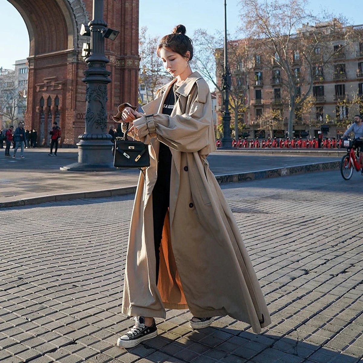 Lena | Long Oversized Crossed Trench Coat