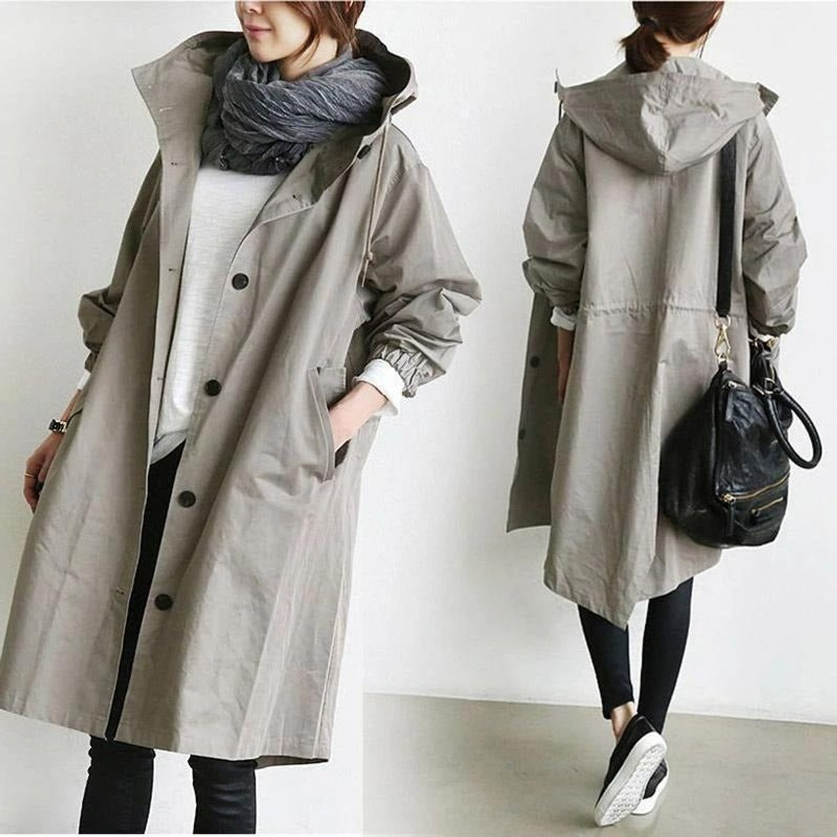 Mallory | Oversized Hooded Coat with Front Buttoning