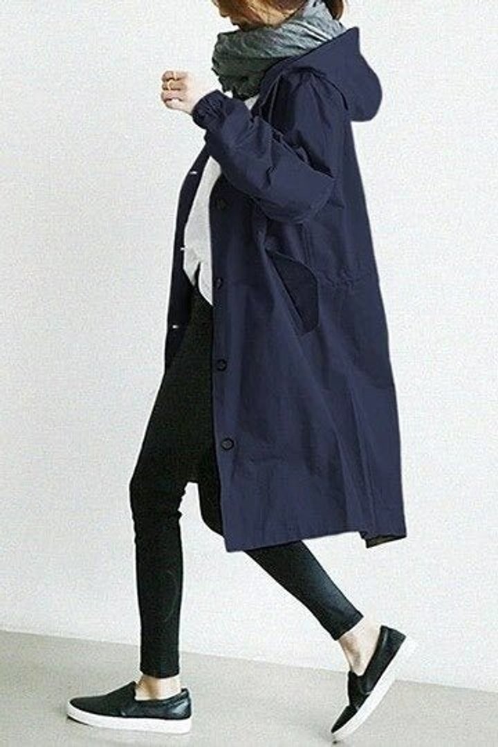 Mallory | Oversized Hooded Coat with Front Buttoning