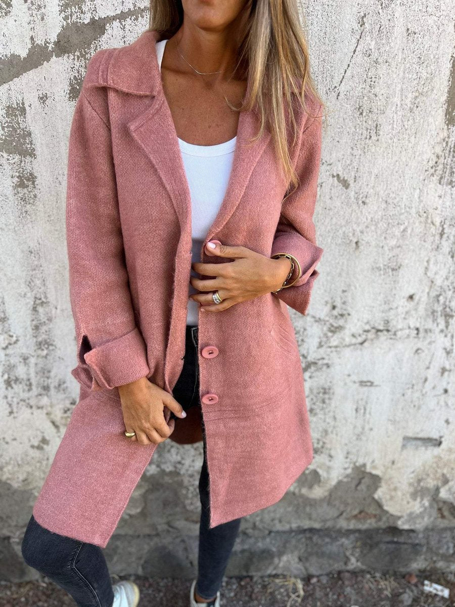 Lydia | Long Casual Coat with Lapels
