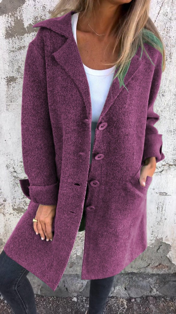 Lydia | Long Casual Coat with Lapels