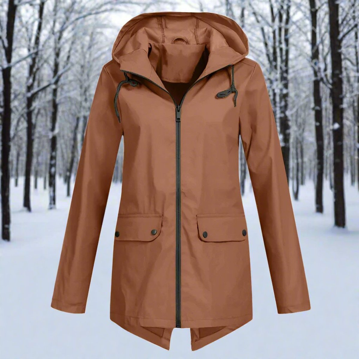 Loretta | Long Hooded Waterproof Coat