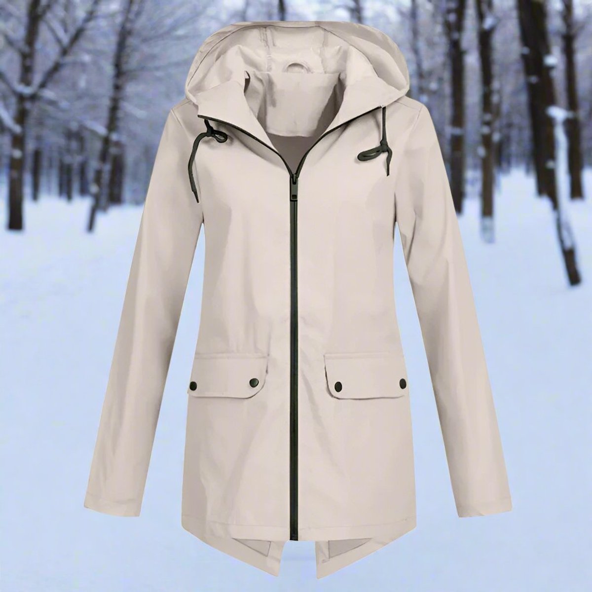 Loretta | Long Hooded Waterproof Coat