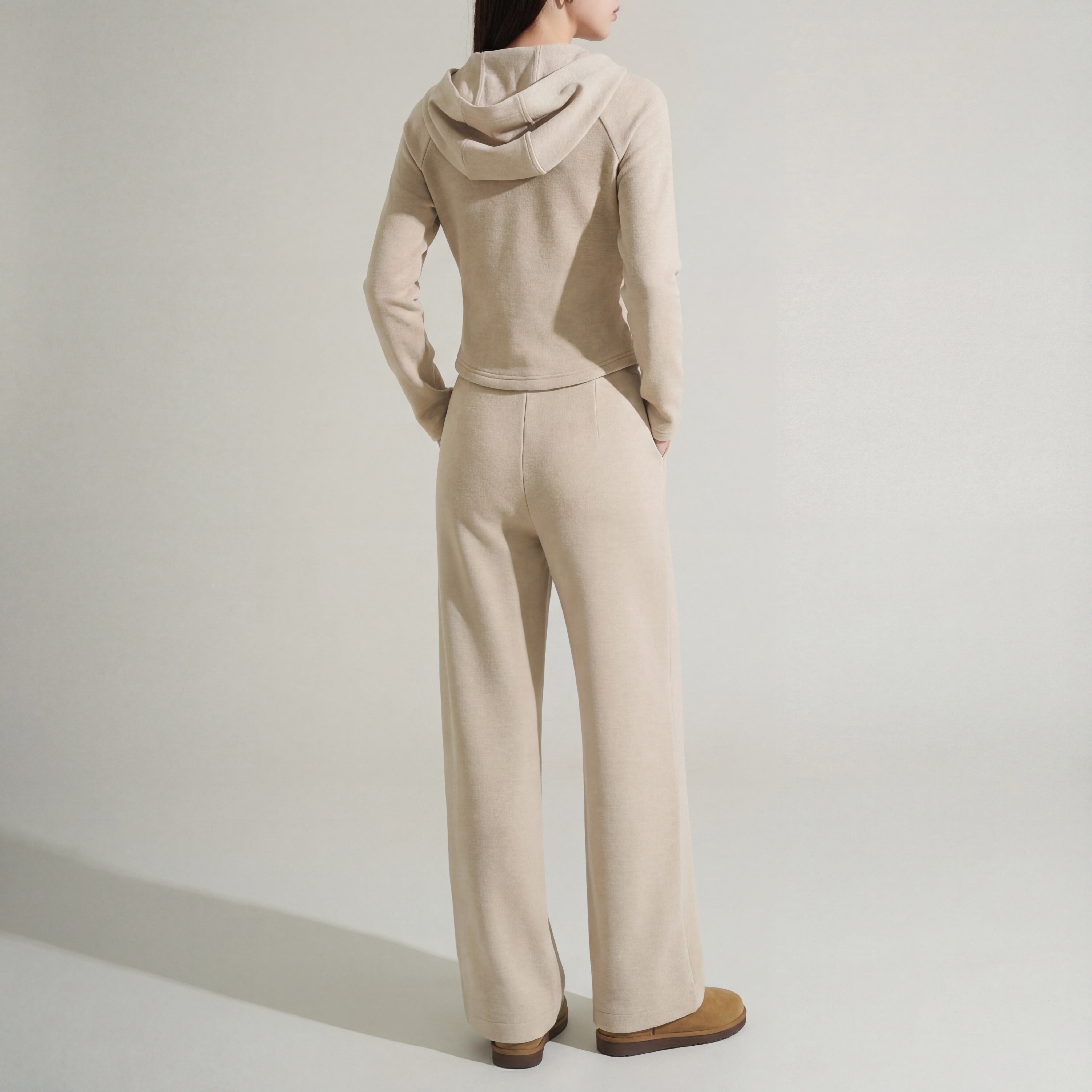 Brushed Knit Zip Hoodie & Pant Set