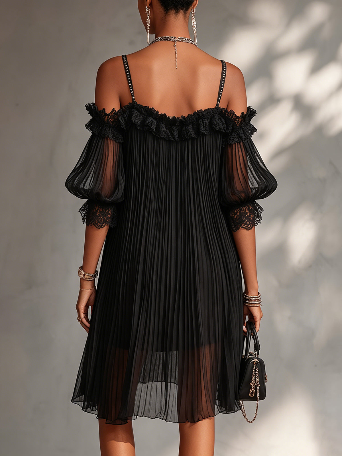 Nora | Off-Shoulder Lace-Trim Mini Dress