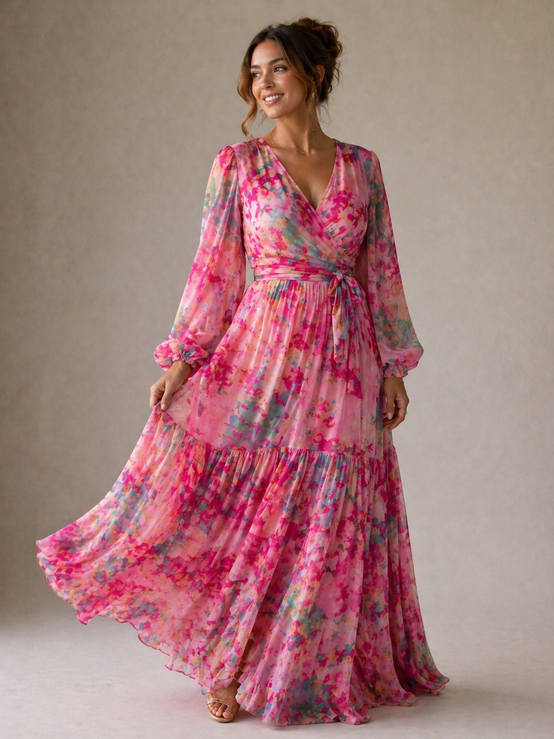 Hayes & Tate™  | Wrap Dress with Floral Print
