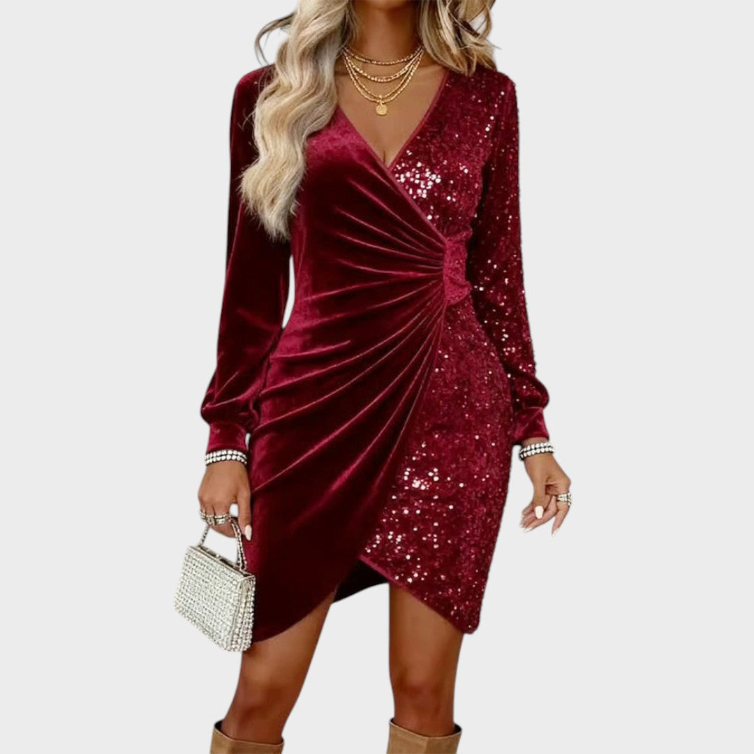 Brisa | Party Dress with Sparkles and Draped Effect