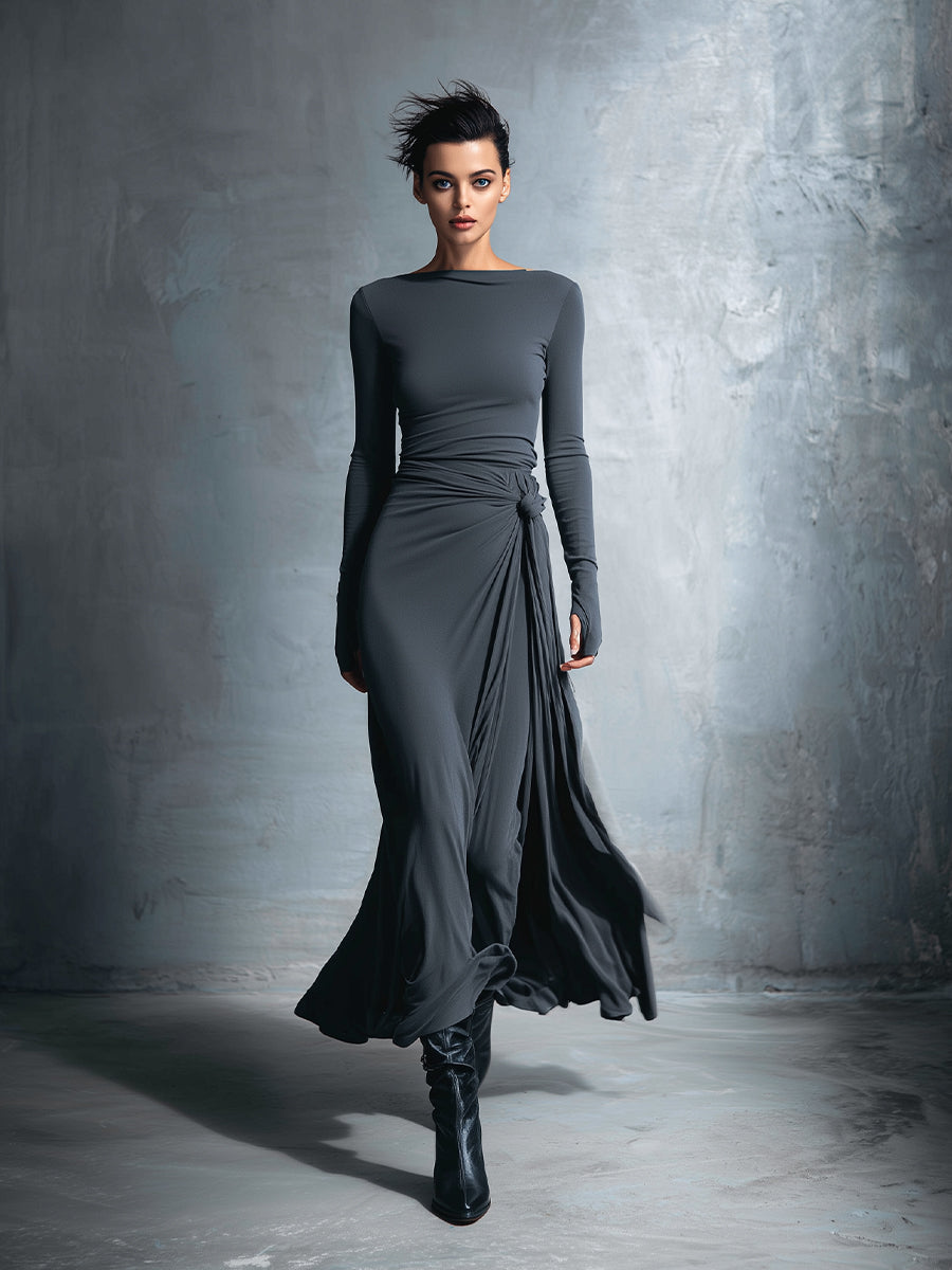 Naomie | Side Knot Maxi Dress