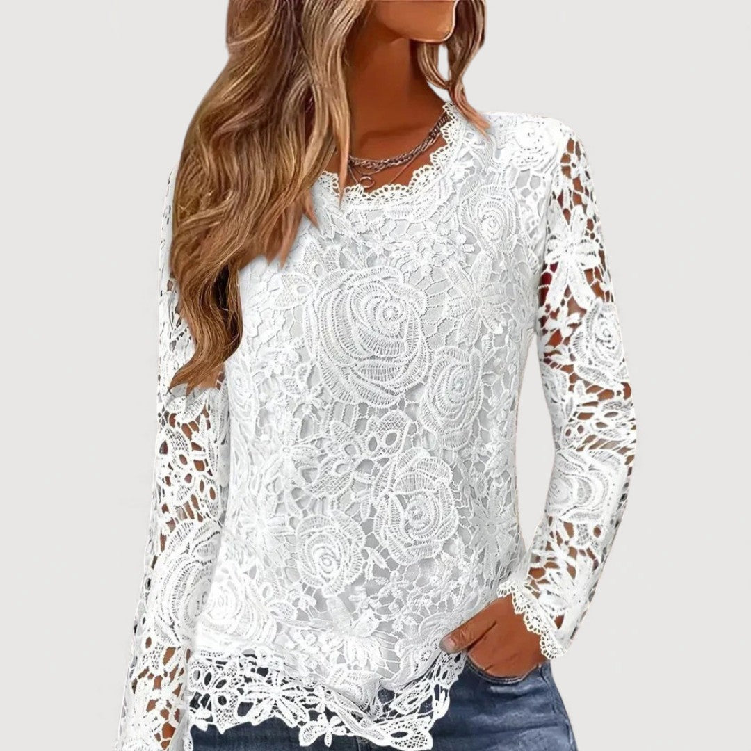 AMELISE – LACE ACCENT BLOUSE