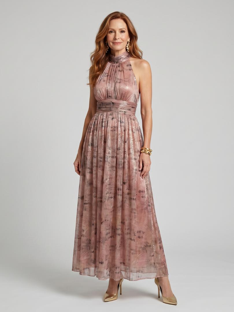 Hayes & Tate™  | Textured Finish Sleeveless Midi Dress
