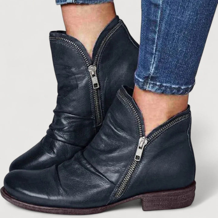 LIANELLA – Cozy Zip Ankle Boots