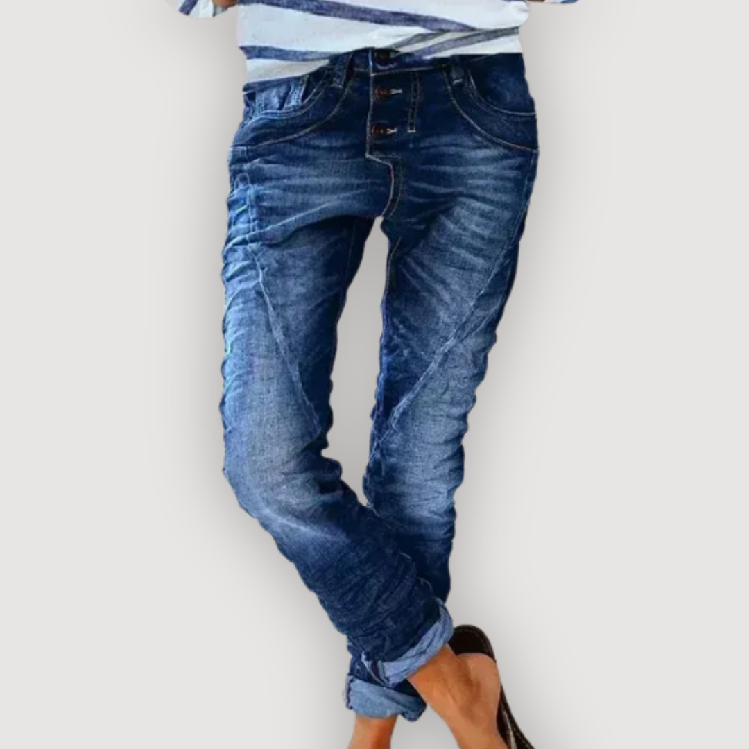 KYRA – Front Button Denim Jeans