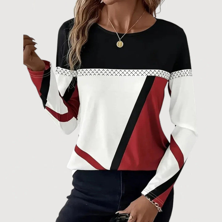 ALYSIA – Geometric Pattern Blouse