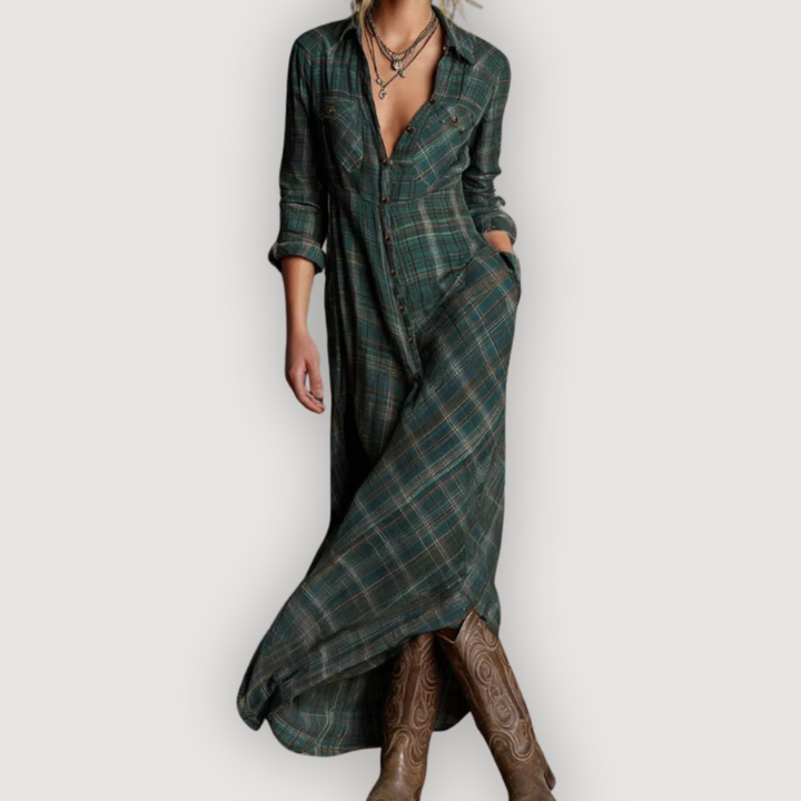 Maisie – Checkered Maxi Dress