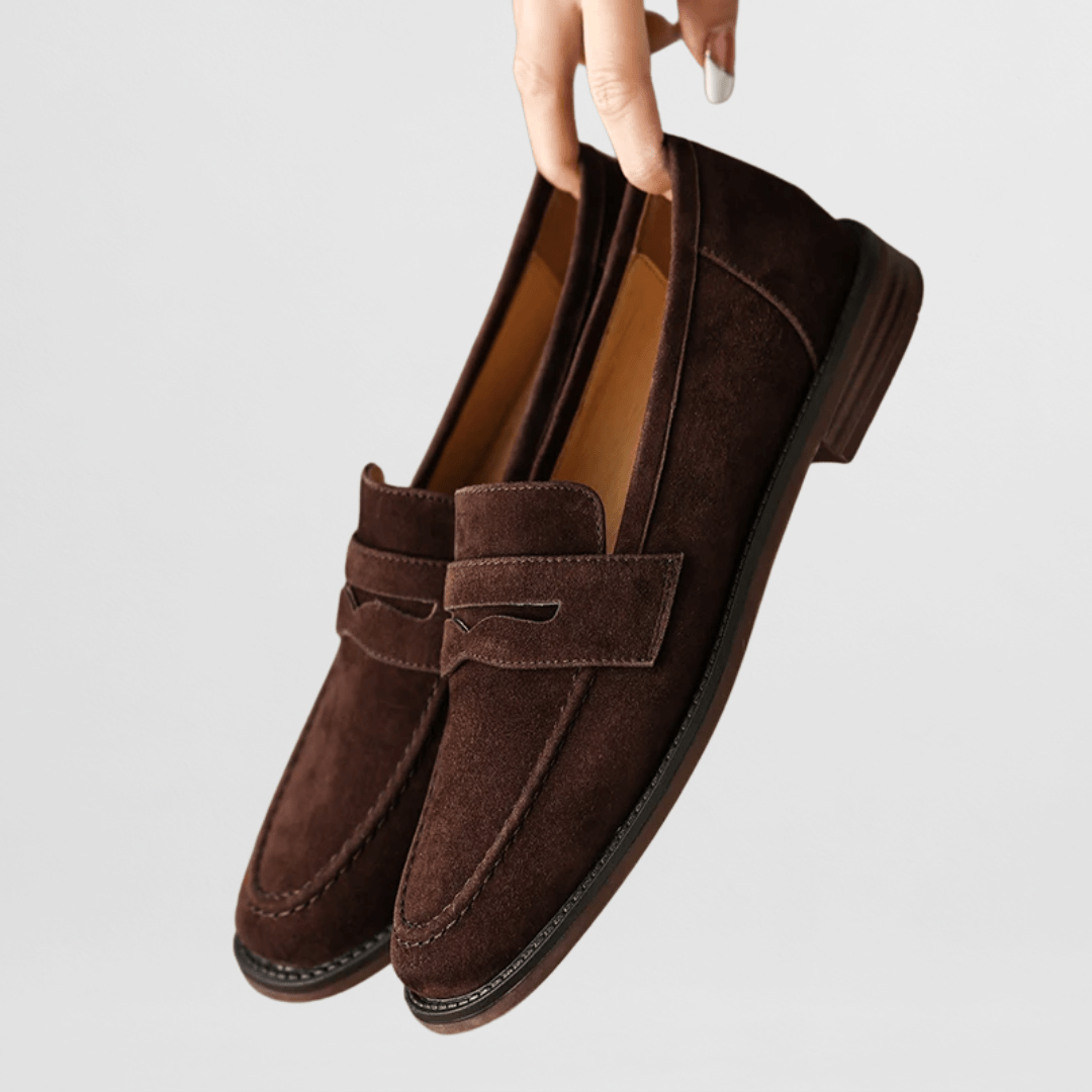 Marianne | Retro Suede Loafers