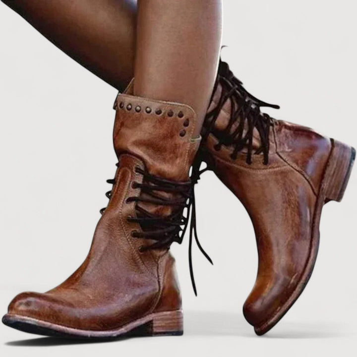 MAREN – WESTERN LACE-UP BOOTIES